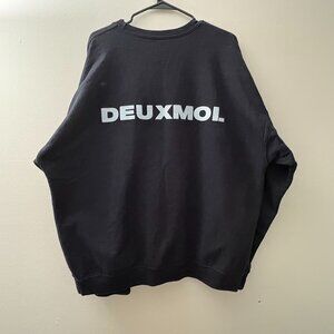 Deuxmoi ORIGINAL Anon Pls Black Crewneck Sweatshirt 2XL, Exclusive Celeb Merch
